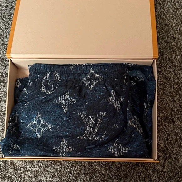 Louis Vuitton Dark Navy Monogram Drawstring Swim Trunks sailboats medium - Picture 7 of 7